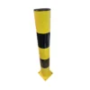 Słupek blokujący U-12C żółty RAL 1003 ∅120 mm wys. 800 mm z blachą do przykręcenia - obrazek 2